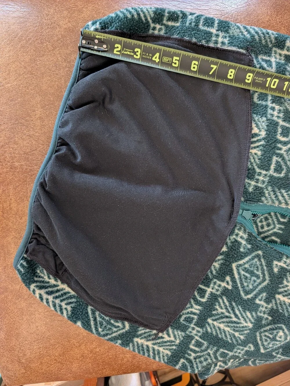 REI Green and White Geometric Fleece Pullover Sweater With Extra Large Pocket